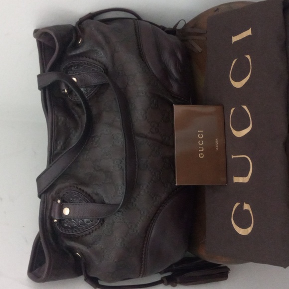 Authentic Gucci GG Monogram Supreme Guccissima Leather Tassels Tribeca Tote Bag - Picture 3 of 12